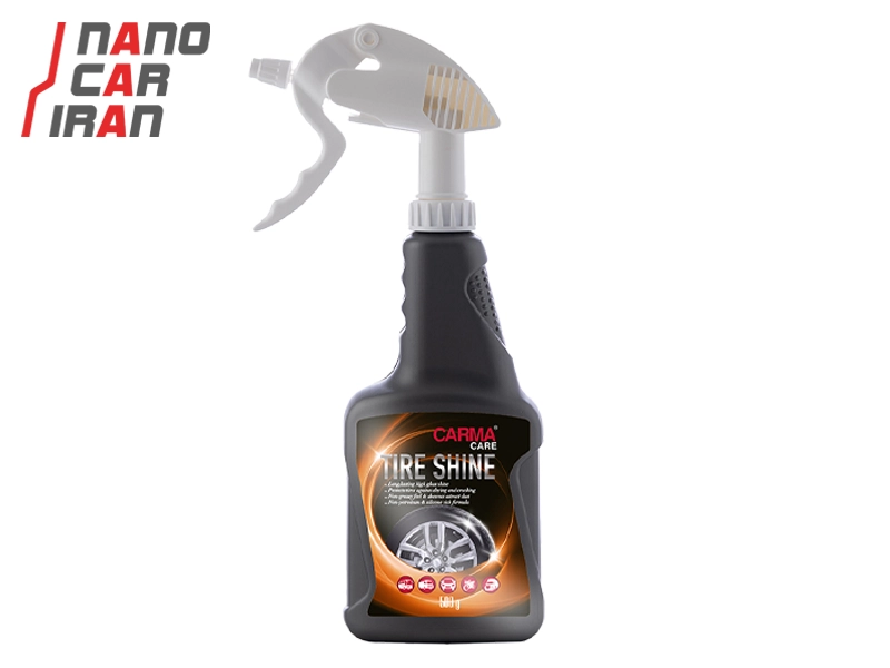 اسپری براق کننده لاستیک و قطعات پلاستیکی 500 گرمی کارماکر CarmaCare 500g Tire & Plastic Parts Shine Spray
